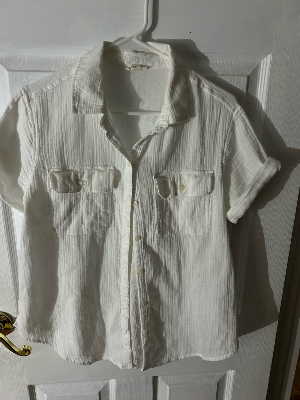 a.n.a White Short-Sleeve Button Down Shirt